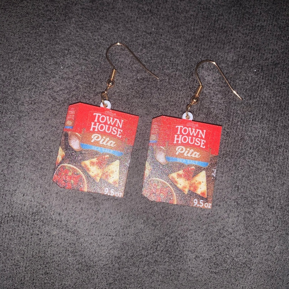Town House Pita Sea Salt Snacks Products Earrings 48